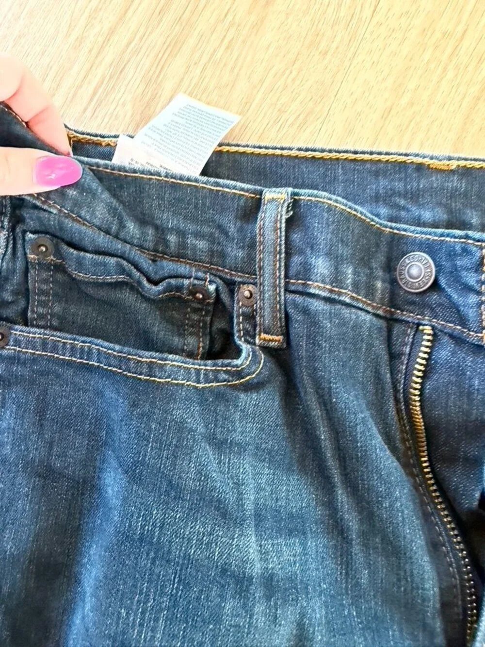 Levis 514 Jeans Mens 32x34 Blue Straight Leg Dark Wash 100% Cotton Denim Pants